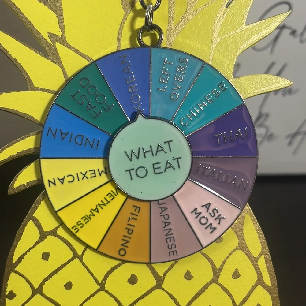 What To Eat Decision Spin Keychain !